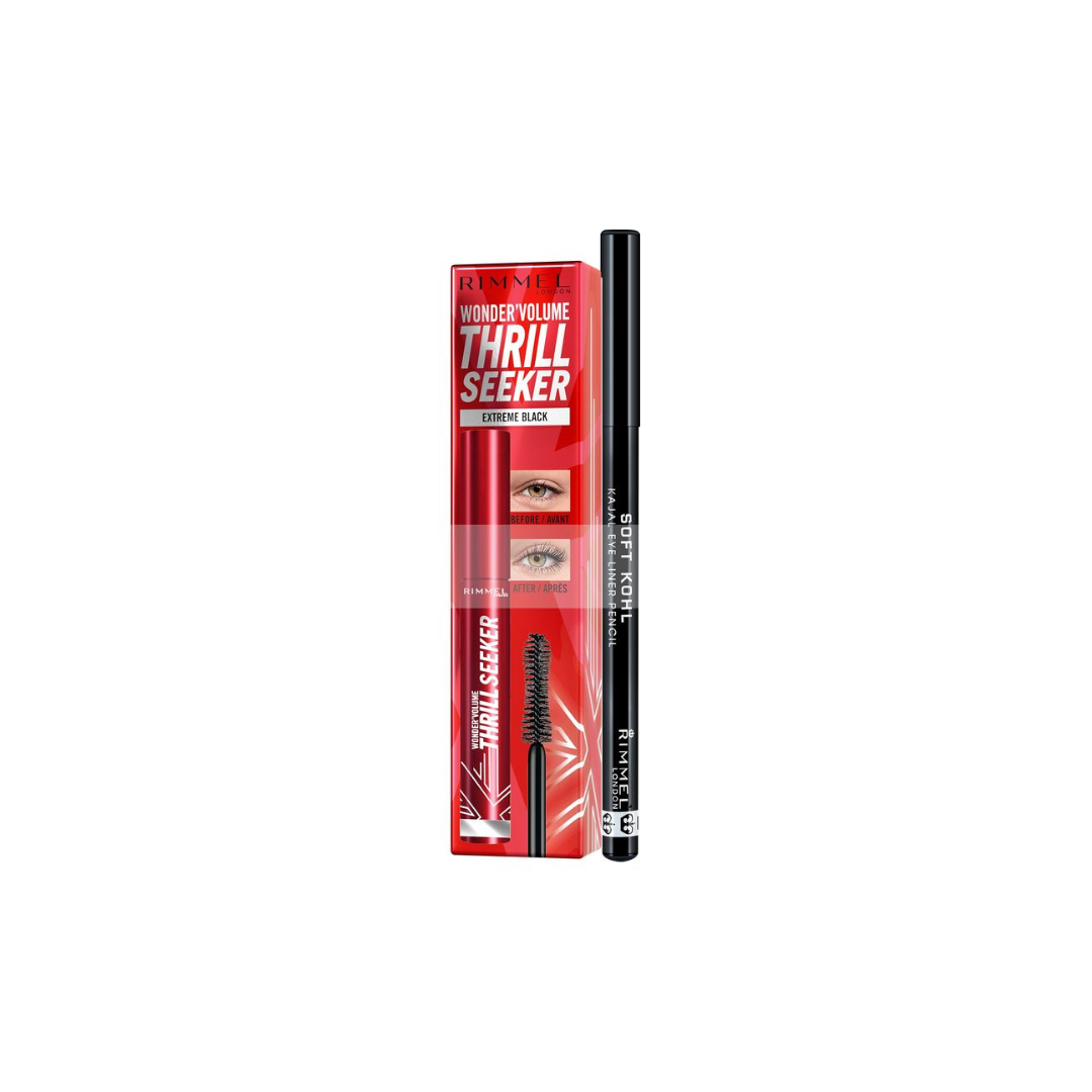 RIMMEL MASCARA WONDER'S VOLUME TRHILL SEEKER + MATITA SOFT KOHL