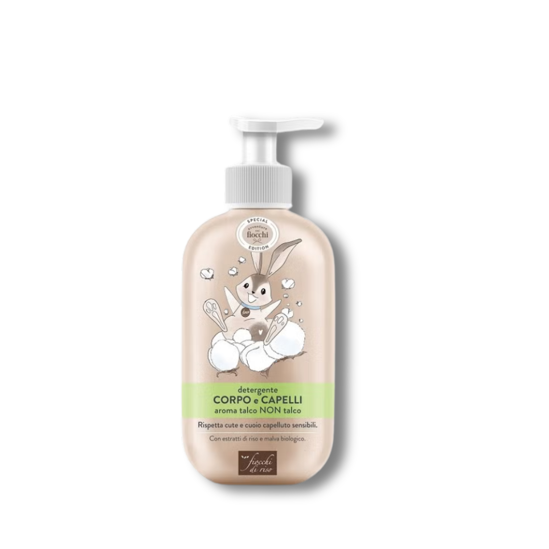 FIOCCHI DI RISO DETERGENTE CORPO E CAPELLI TALCO NON TALCO 400ML
